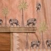 Peach Chanderi Unstitched Suit Set with Dupatta