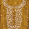 Mustard Yellow Tissue Embroidered Unstitched Suit Set