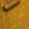 Mustard Yellow Tissue Embroidered Unstitched Suit Set