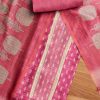 Rani Pink Printed Tissue Unstitched Suit Set