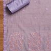 Lavender Chanderi Embroidered Unstitched Suit Set