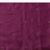 Wine Embroidered Tussar Saree With Unstitched Blouse