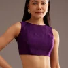 Purple Organza Tissue Saree With Sequins And Cutdana Jaal