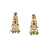 744-gold-finish-dangler-earrings-in-kundan-style-and-pearl-detailing-2.webp Gold Finish Dangler Earrings In Kundan Style And Pearl Detailing