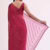 7454-red-stone-embroidered-saree-with-unstitched-blouse-4.jpg Red Stone Embroidered Saree With Unstitched Blouse
