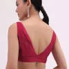 7454-red-stone-embroidered-saree-with-unstitched-blouse-8.webp Red Stone Embroidered Saree With Unstitched Blouse