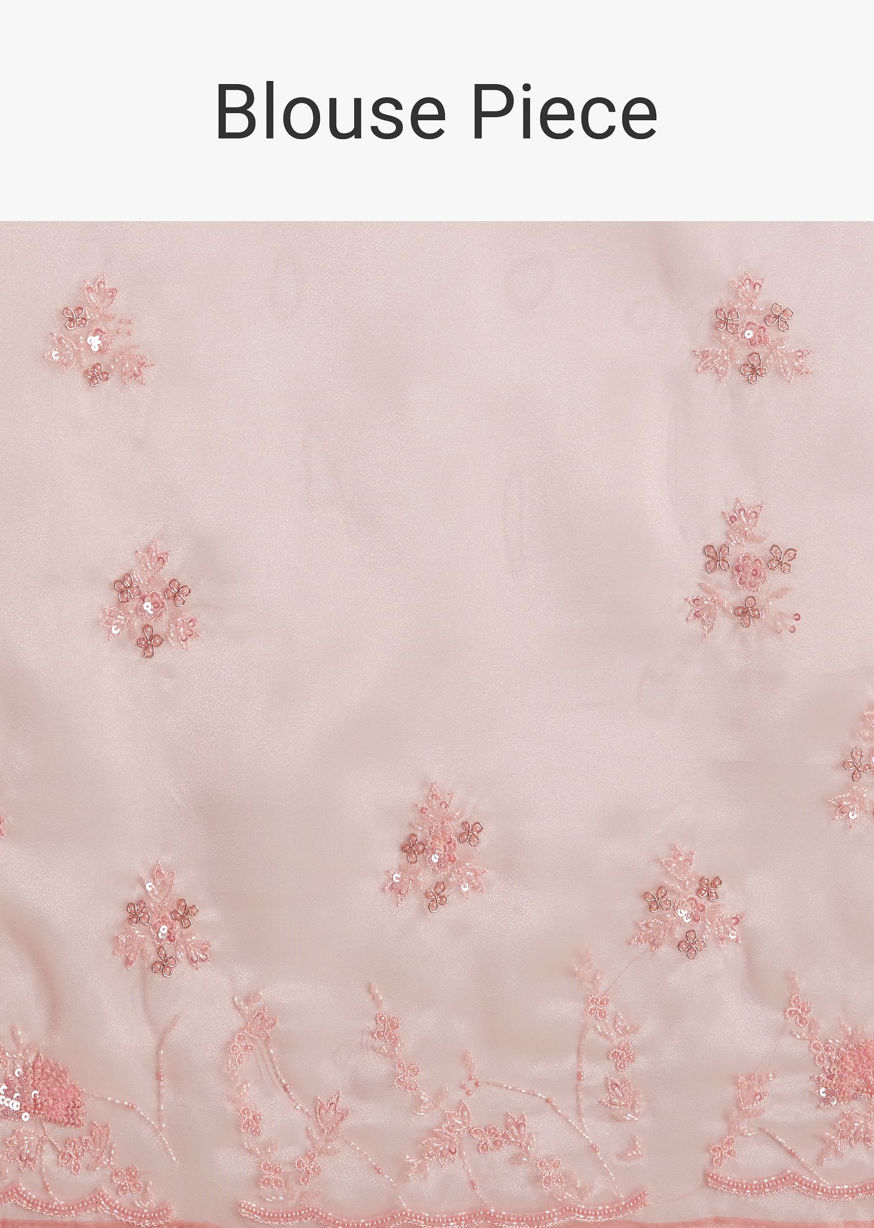 Pink Tissue Saree With Heavy Cutdana And Beads Embroidery