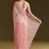 Pink Tissue Saree With Heavy Cutdana And Beads Embroidery
