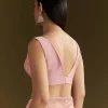 Pink Tissue Saree With Heavy Cutdana And Beads Embroidery