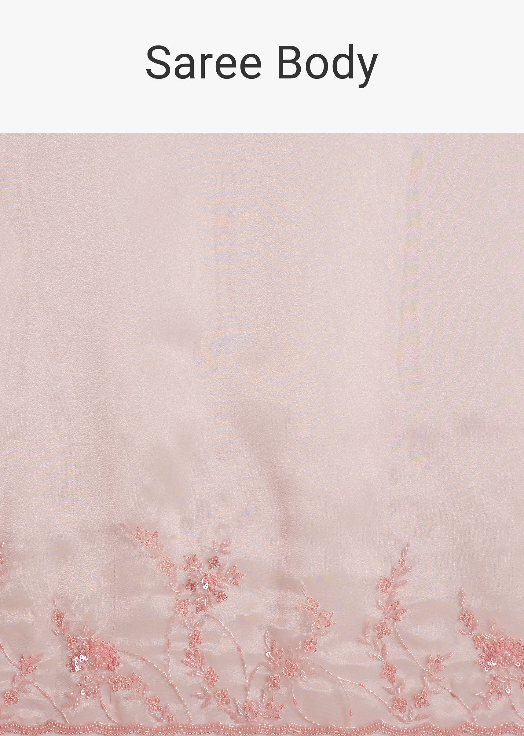Pink Tissue Saree With Heavy Cutdana And Beads Embroidery