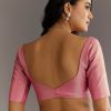 Pink Glass Tissue Sareee With Embroidered Scallop Border