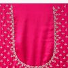 Hot Pink Chinon Saree With Cutdana And Stone Embroidery