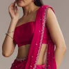 Hot Pink Chinon Saree With Cutdana And Stone Embroidery