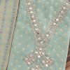 Aqua Blue Chanderi Unstitched Suit With Dupatta