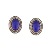 Blue Studded Earrings With Stone Detail Work