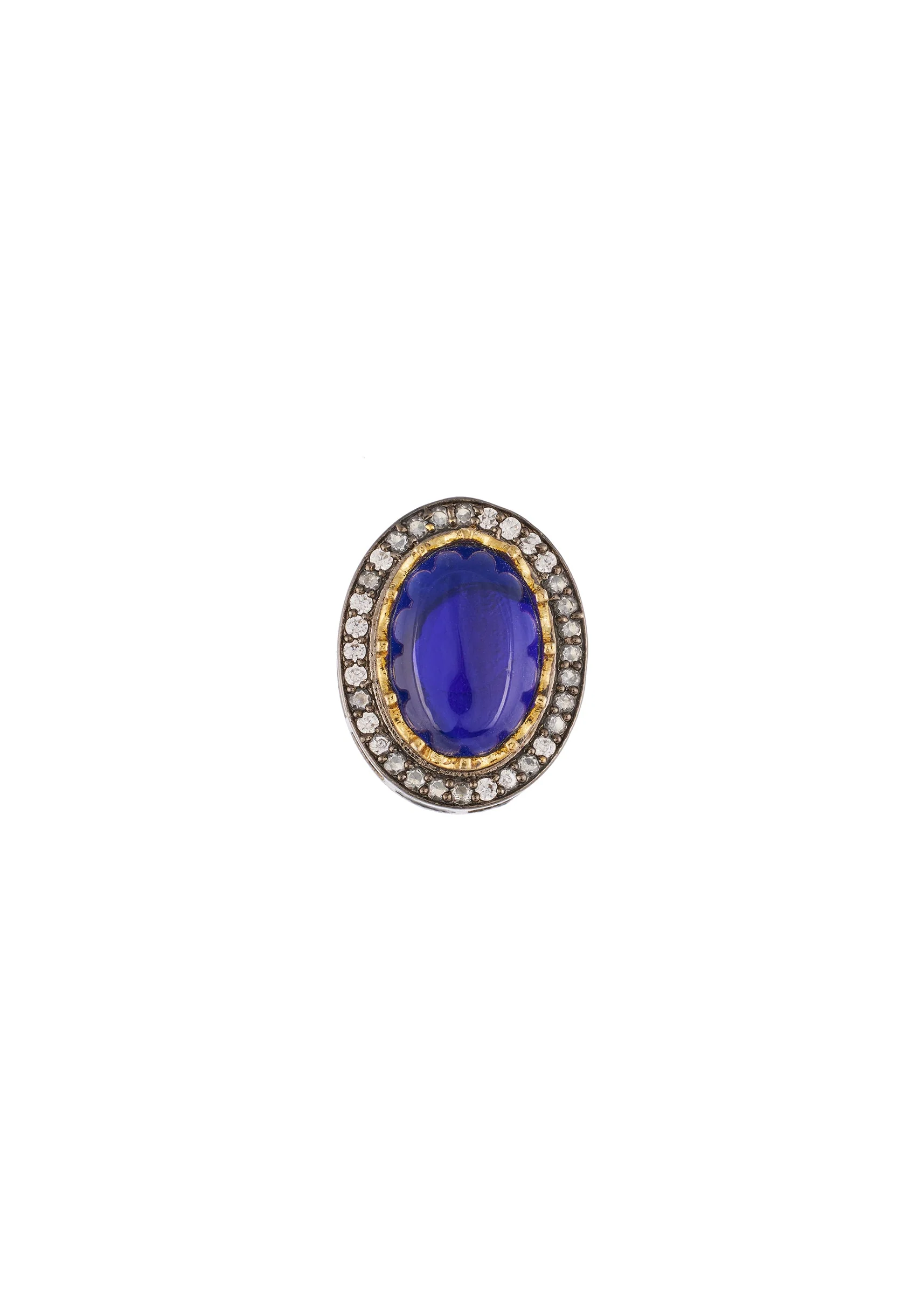 Blue Studded Earrings With Stone Detail Work