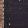 Navy Blue Satin Unstitched Suit With Dupatta