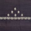 Navy Blue Satin Unstitched Suit With Dupatta