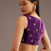 Purple Organza Tissue Ready To Wear Saree With Sequins And Cutdana Jaal
