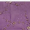 Purple Organza Tissue Ready To Wear Saree With Sequins And Cutdana Jaal