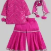 Hot Pink Embellished Salwar Kameez Set with Dupatta