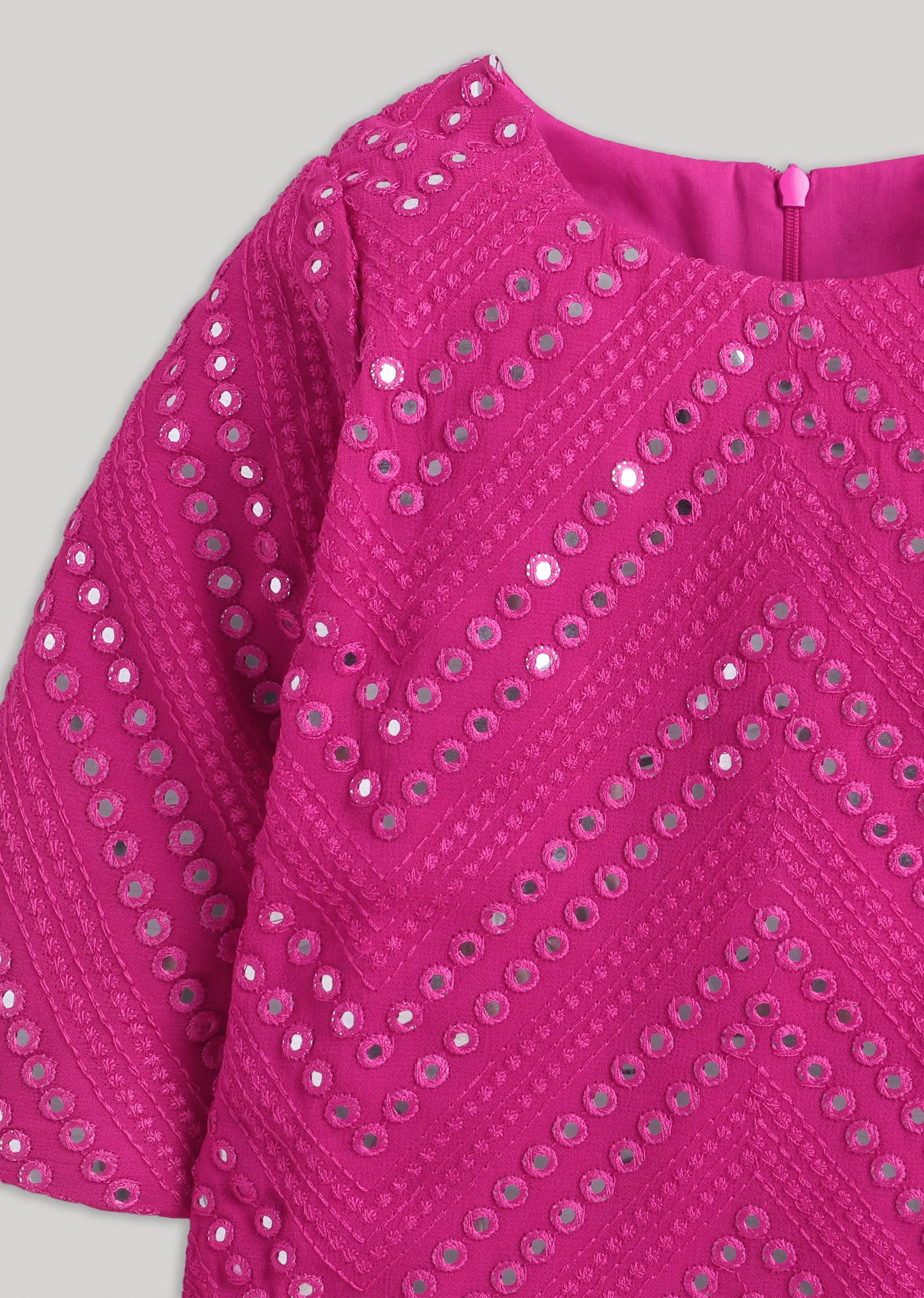 Hot Pink Embellished Salwar Kameez Set with Dupatta