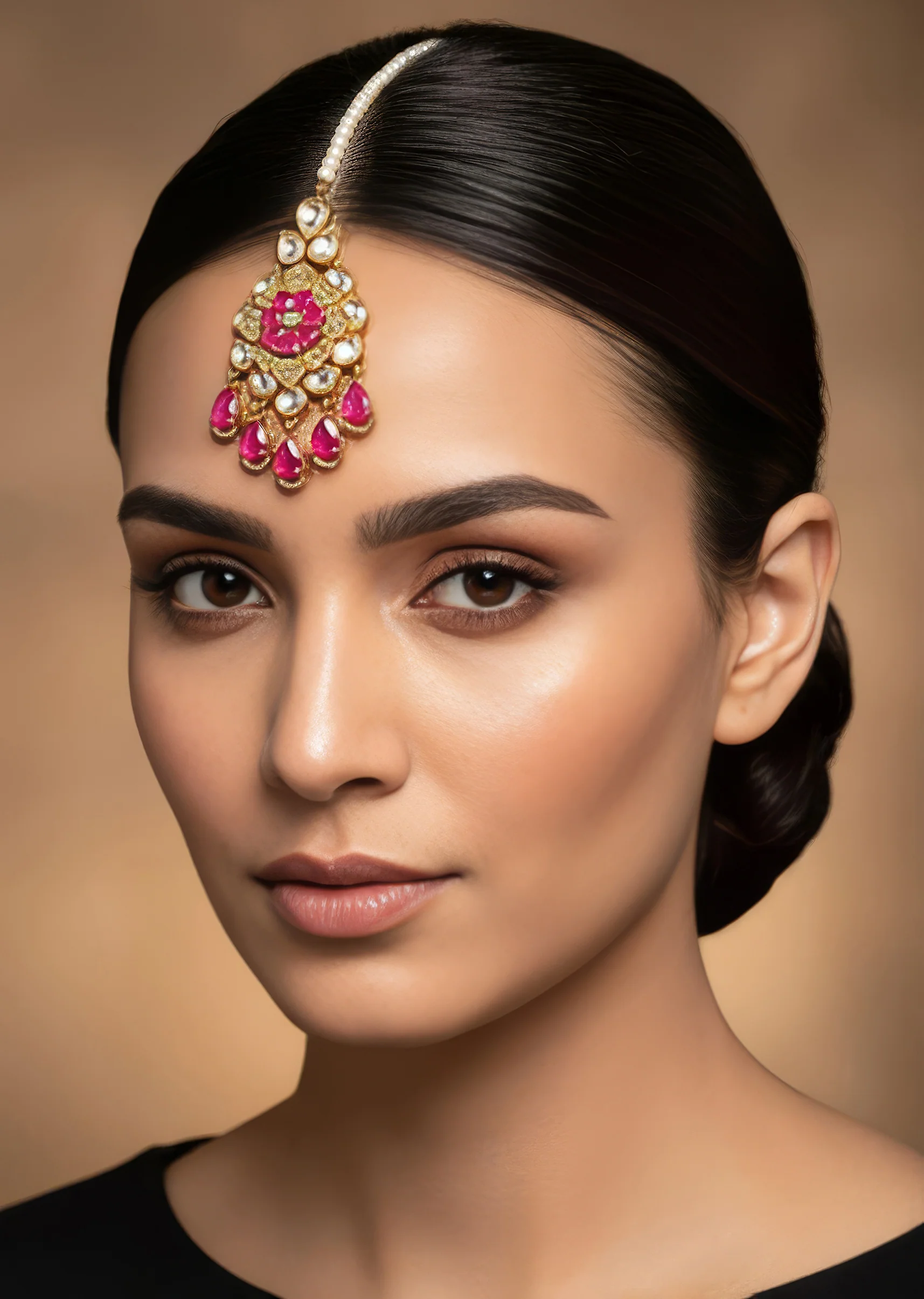 756-rani-pink-jewellery-set-in-polki-and-semi-precious-stones-1.webp Rani Pink Jewellery Set In Polki And Semi Precious Stones