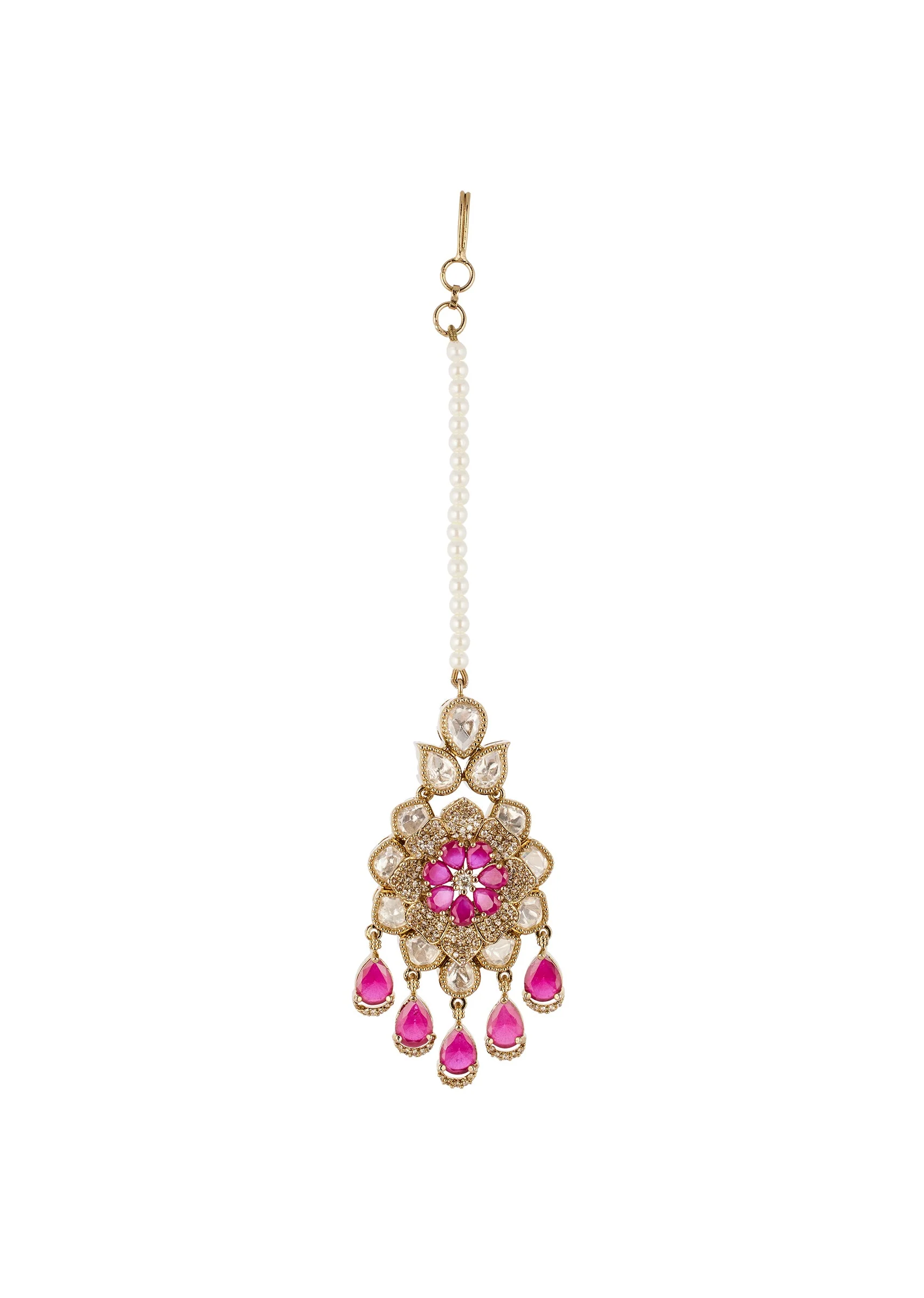 756-rani-pink-jewellery-set-in-polki-and-semi-precious-stones-2.webp Rani Pink Jewellery Set In Polki And Semi Precious Stones