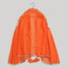 Orange Embroidered Salwar Kameez Set with Jacket