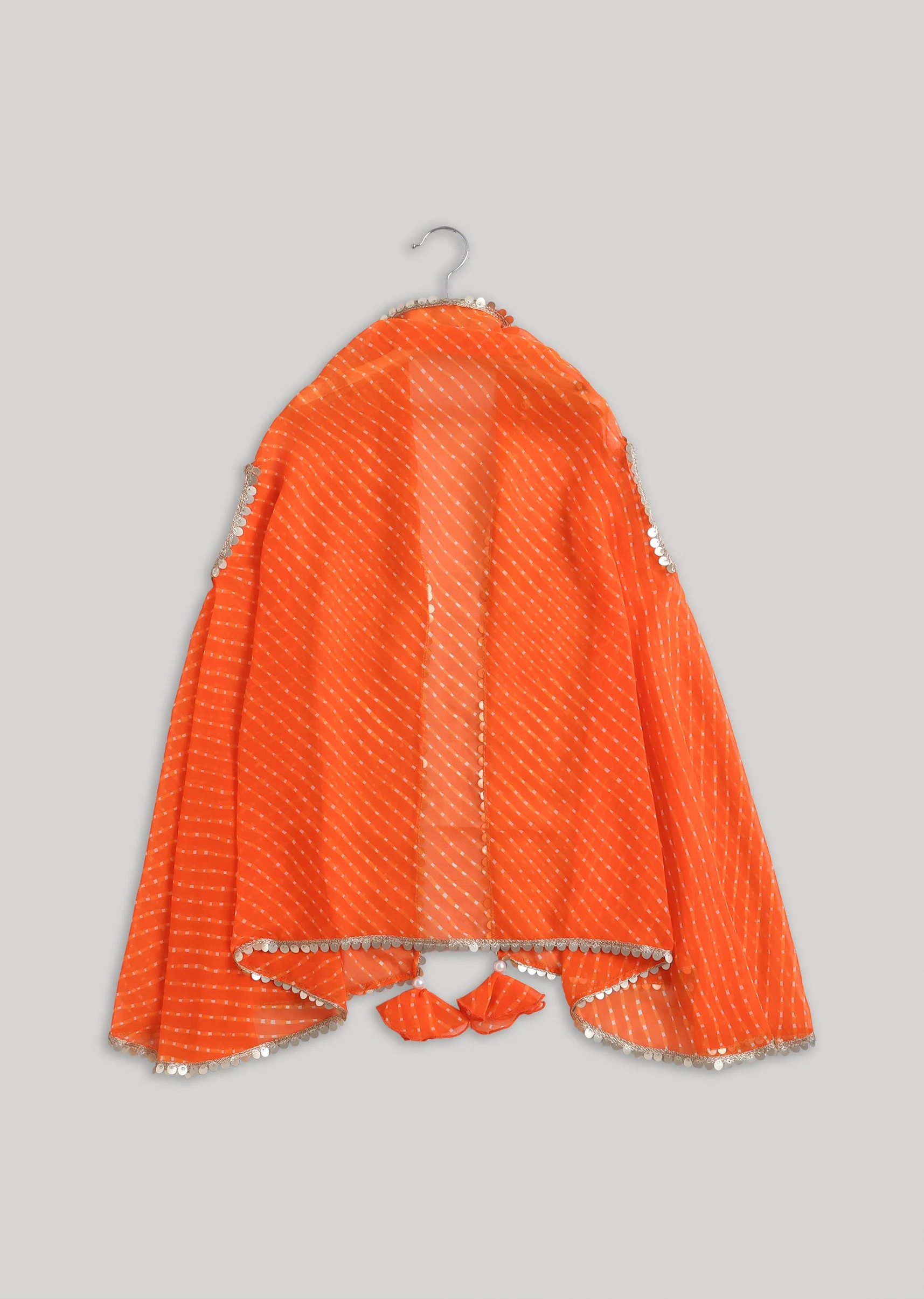 Orange Embroidered Salwar Kameez Set with Jacket