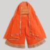 Orange Embroidered Salwar Kameez Set with Jacket