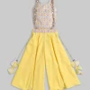 Yellow And Off White Colorblock Salwar Kameez Set