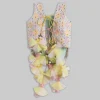 Yellow And Off White Colorblock Salwar Kameez Set