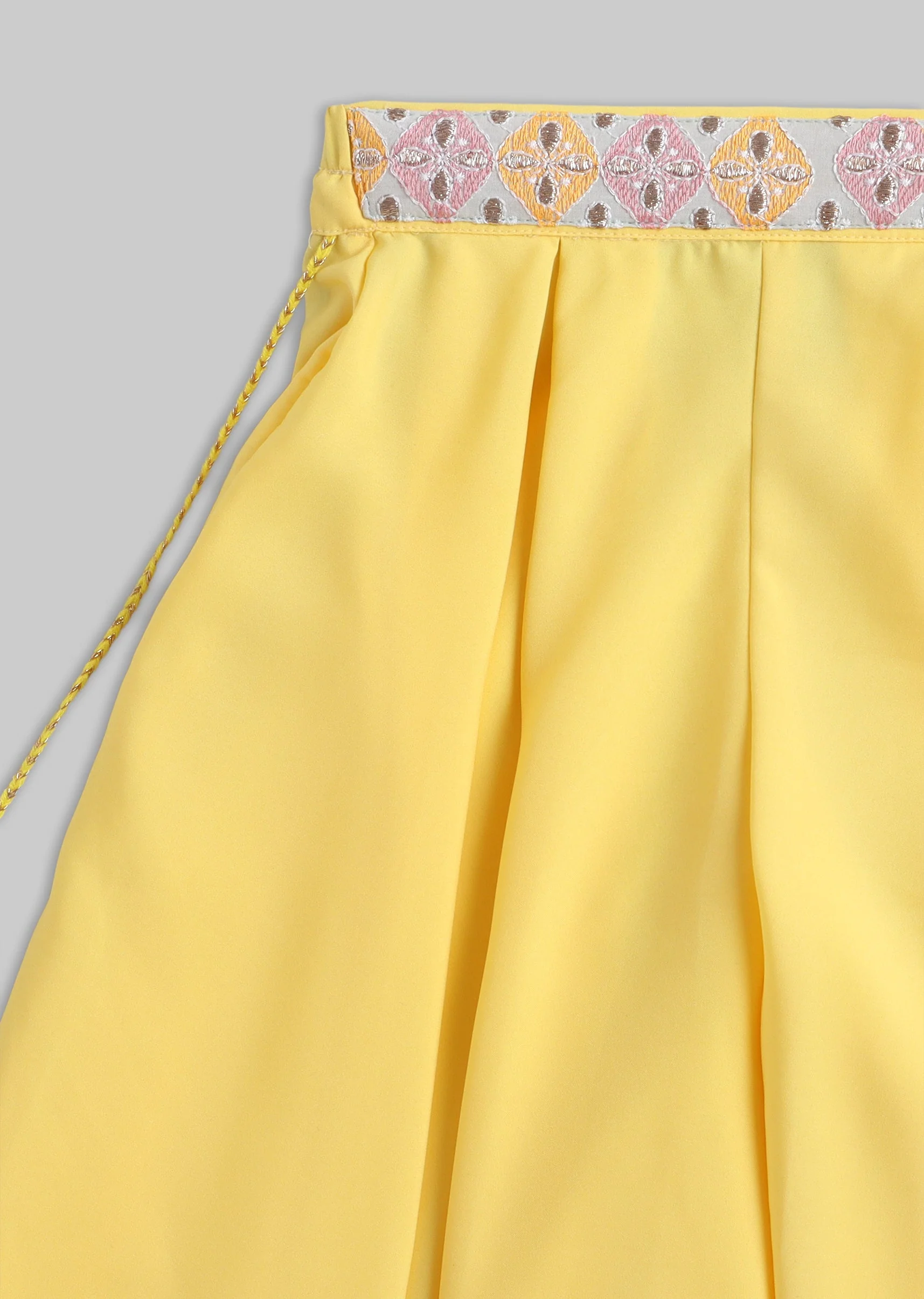 Yellow And Off White Colorblock Salwar Kameez Set
