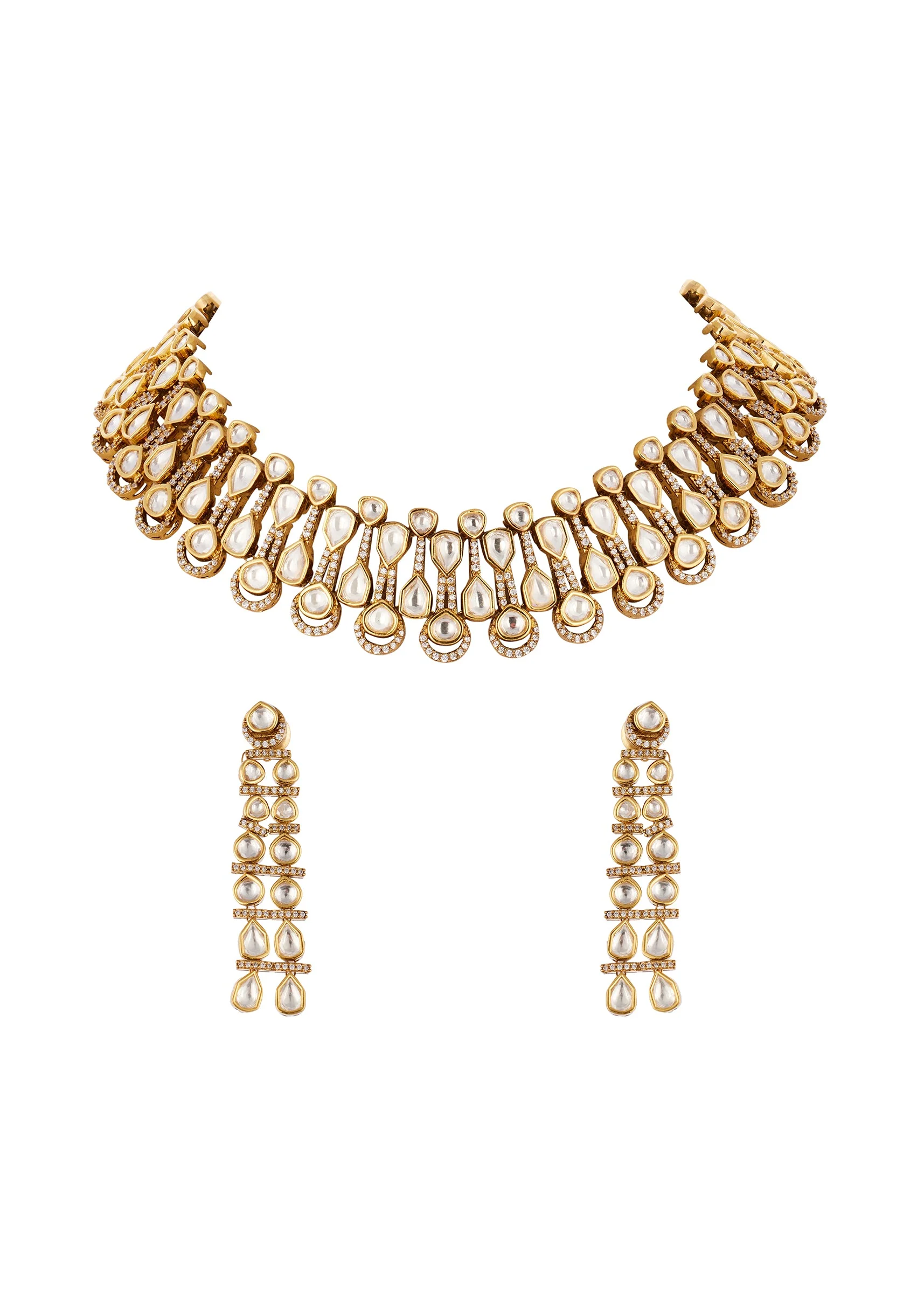 761-gold-finish-jewellery-set-with-semi-precious-stones-2.webp Gold Finish Jewellery Set With Semi Precious Stones