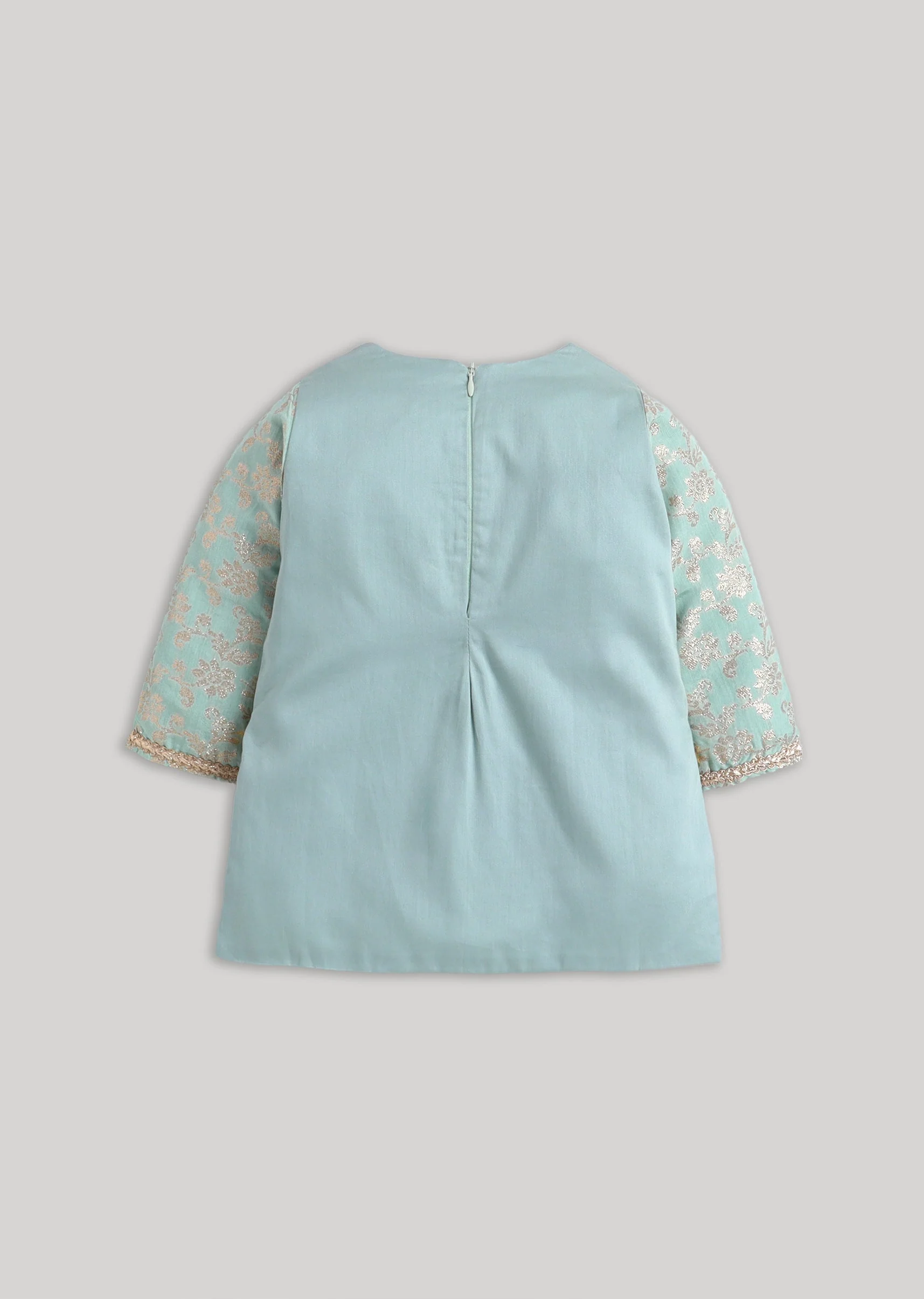 Aqua And Peach Salwar Kameez Set with Dupatta