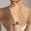 Gold Finish Ring In Kundan Polki