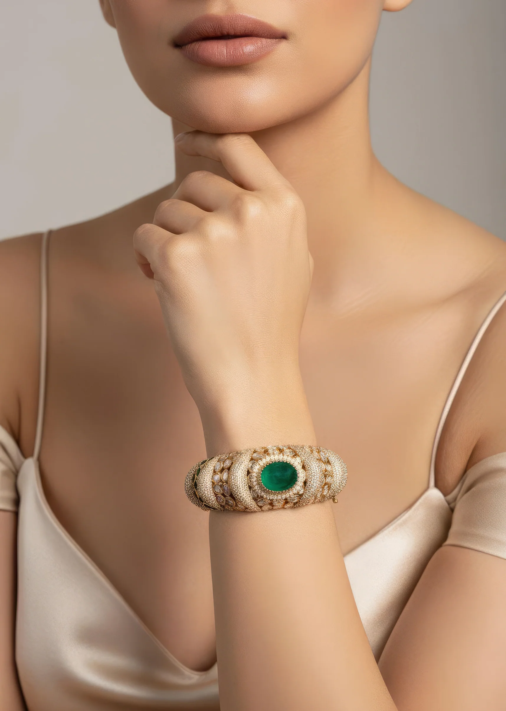 763-gold-finish-ring-in-kundan-polki-1.webp Gold Finish Ring In Kundan Polki