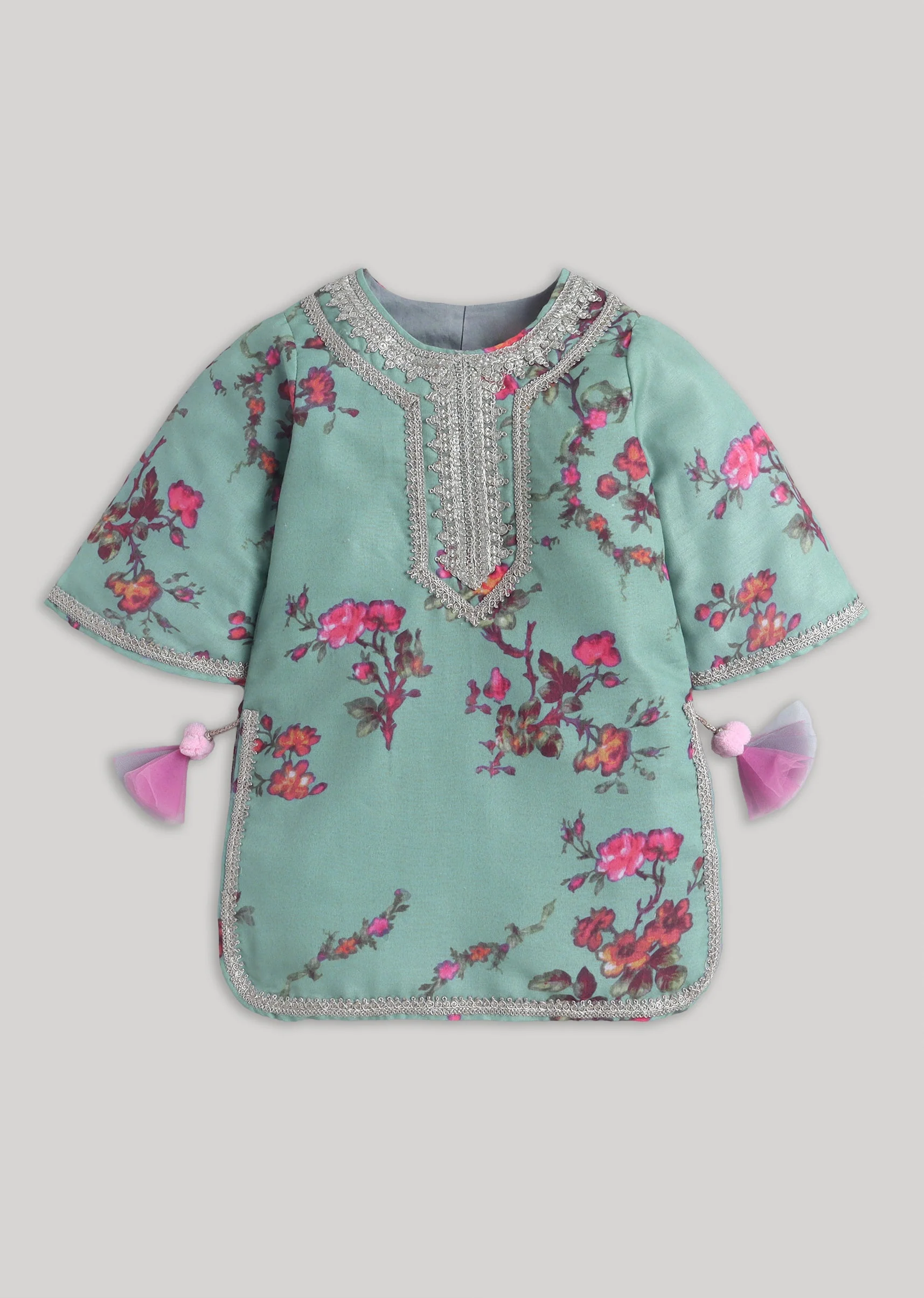 Mint Green Floral Print Salwar Kameez Set with Dupatta