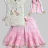 Green And Pink Colorblock Salwar Kameez Set with Dupatta