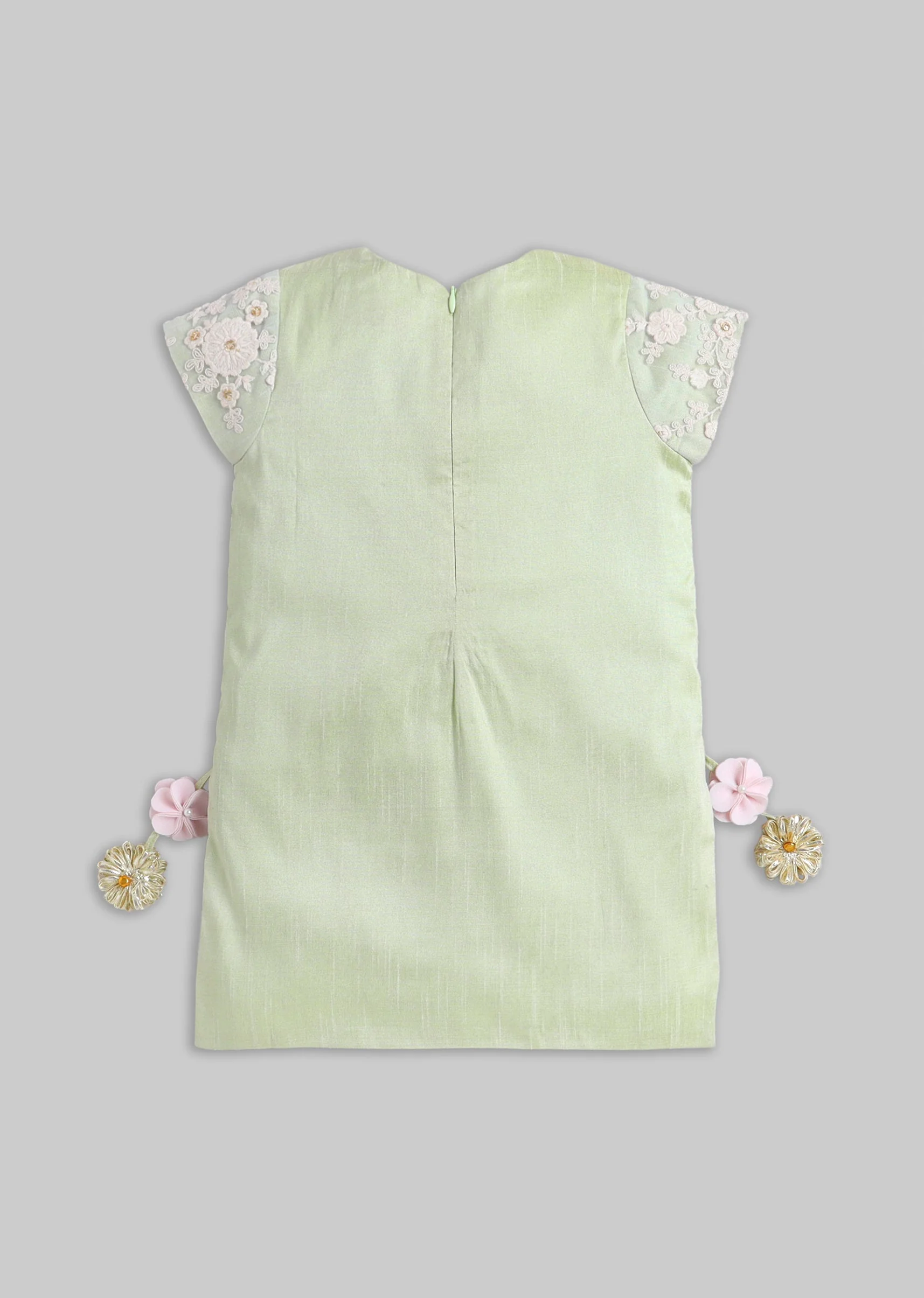 Green And Pink Colorblock Salwar Kameez Set with Dupatta