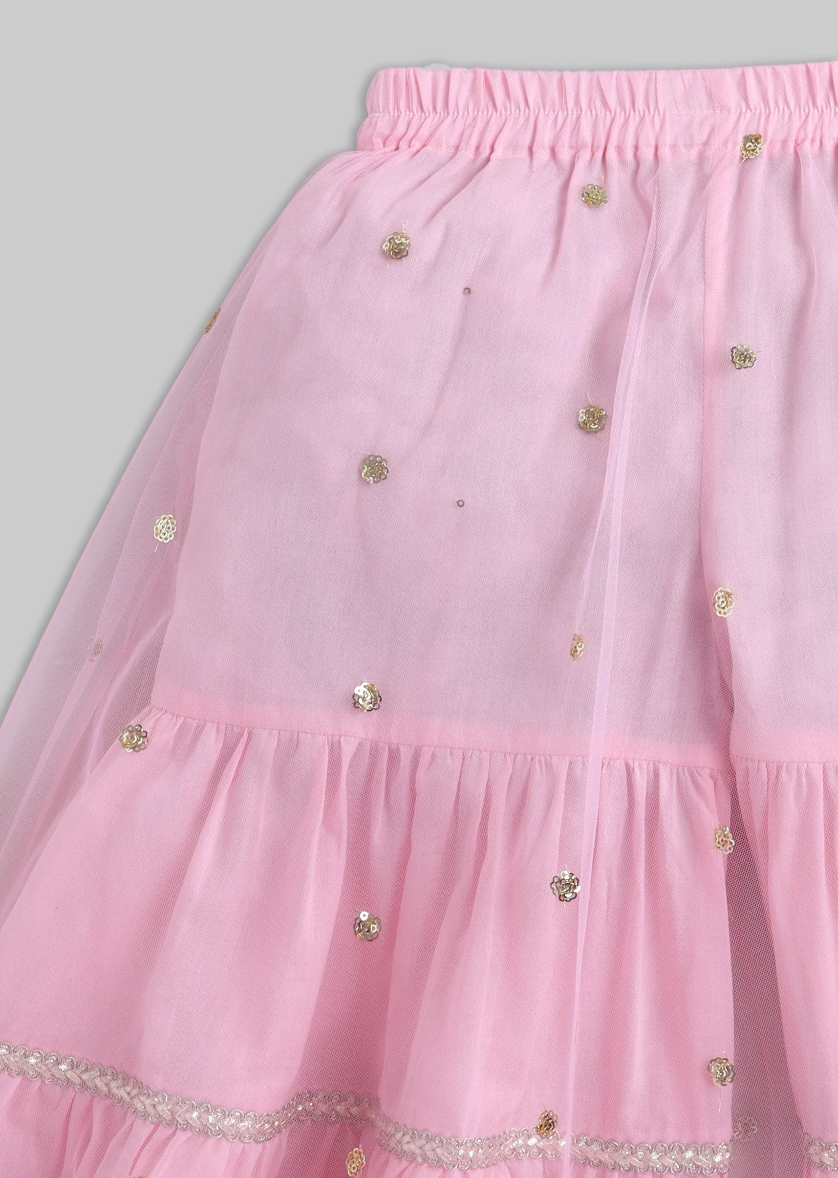 Green And Pink Colorblock Salwar Kameez Set with Dupatta