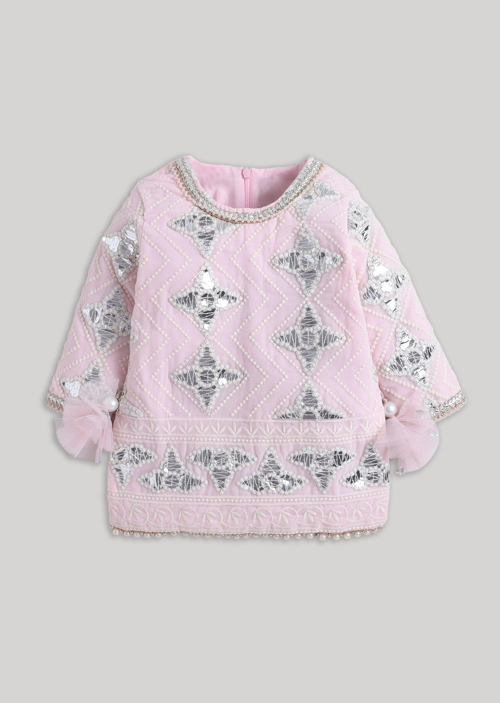 Baby Pink Embroidered Salwar Kameez Set with Dupatta
