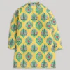 Yellow And White Kids Nehru Jacket Set