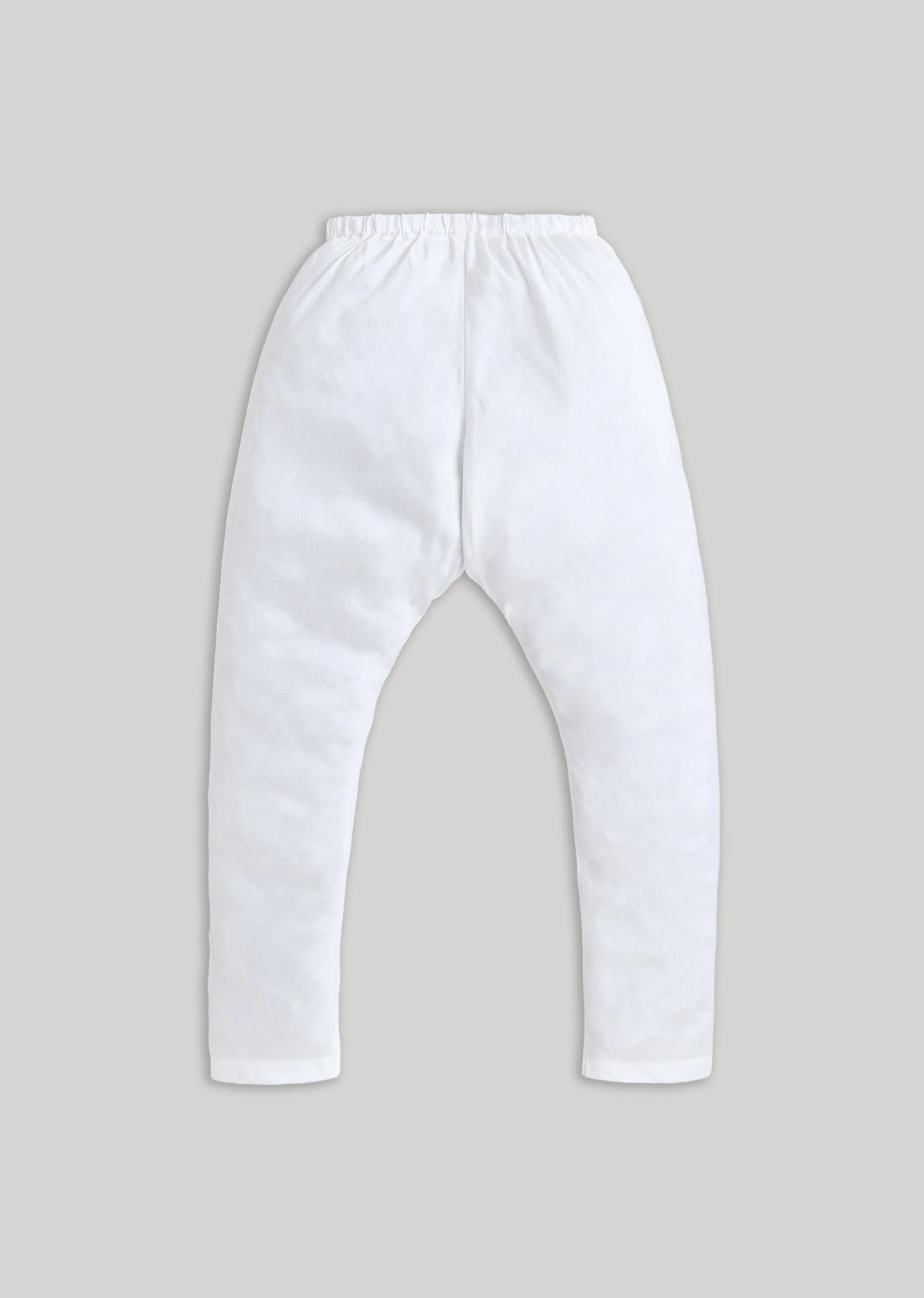 Yellow And White Kids Nehru Jacket Set