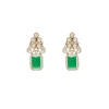 Green And Gold Geometric Pendant Necklace Set