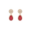 Red And Gold Teardrop Pendant Necklace Set
