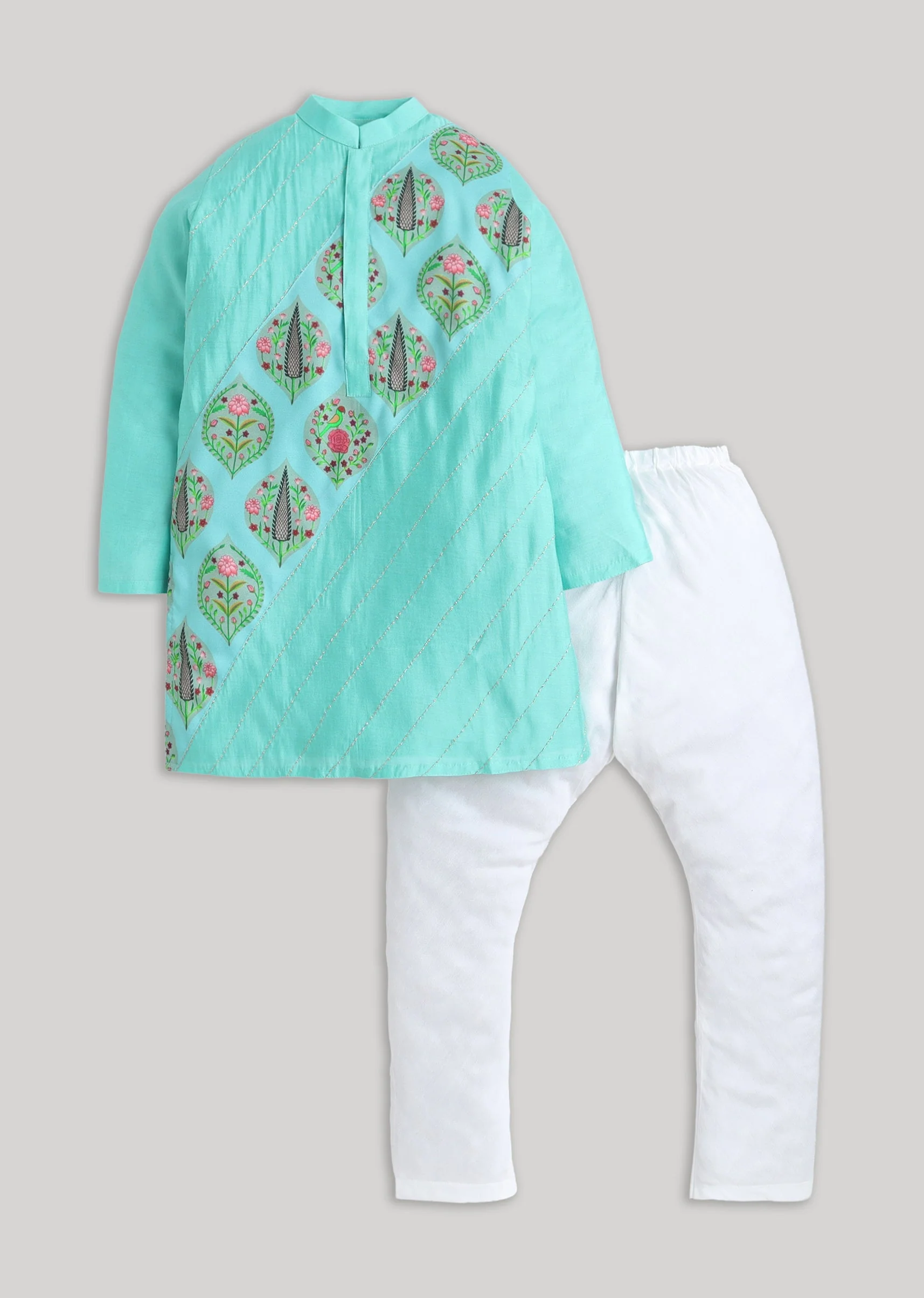 7770-0-3-months-0-3-months-variation-1.webp Blue And White Kids Kurta Set