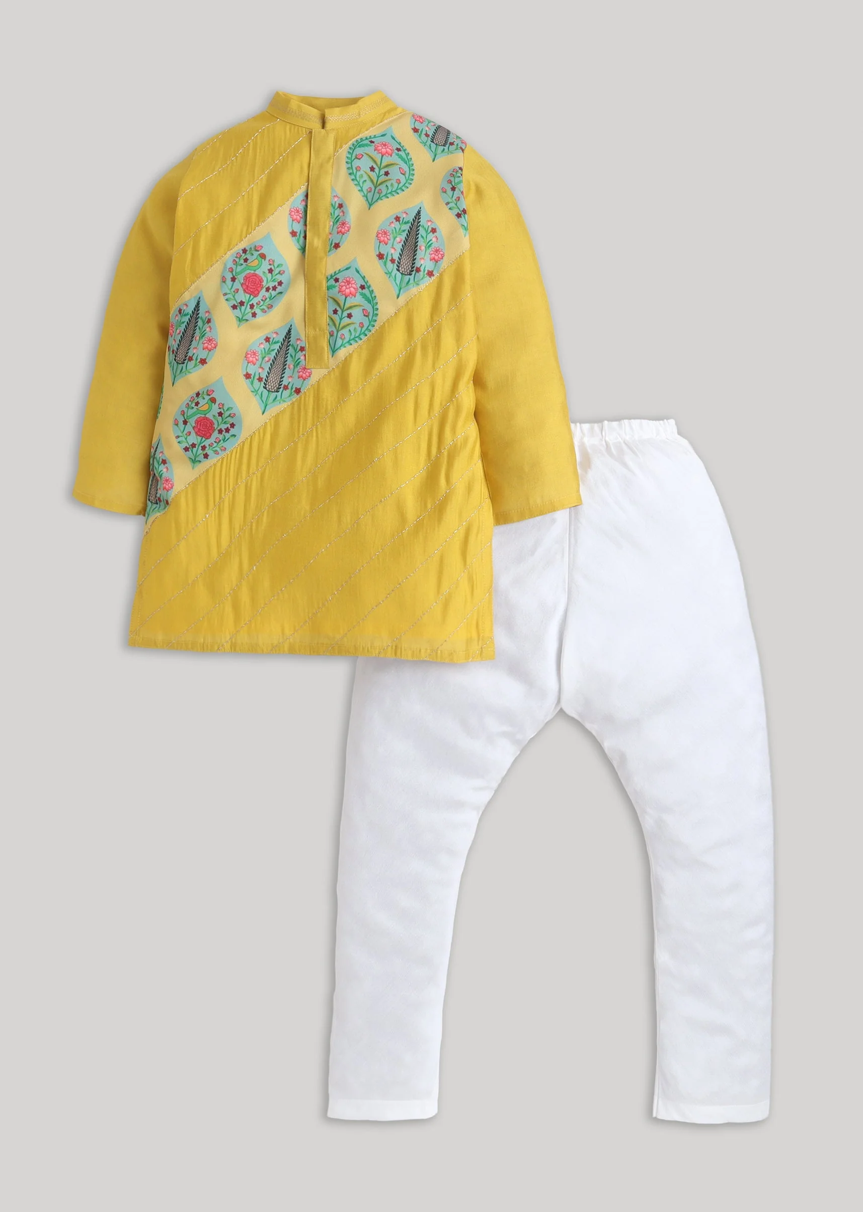 7786-0-3-months-0-3-months-variation-1.webp Yellow And White Kids Kurta Set