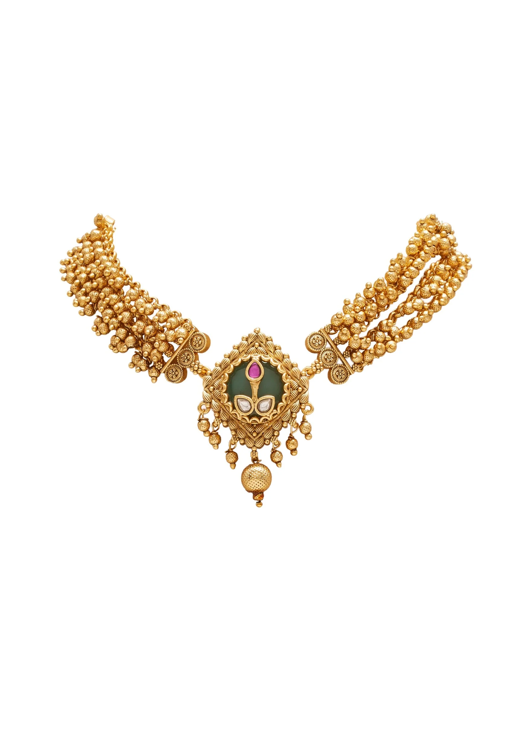 Antique Rajwadi Choker Necklace Set